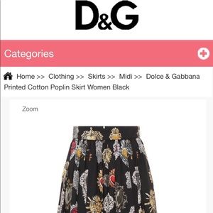Dolce and Gabbana printed poplin skirt